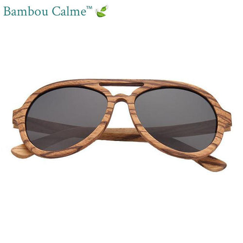 Lunettes de Soleil en Bois Grises Stream | Bambou Calme