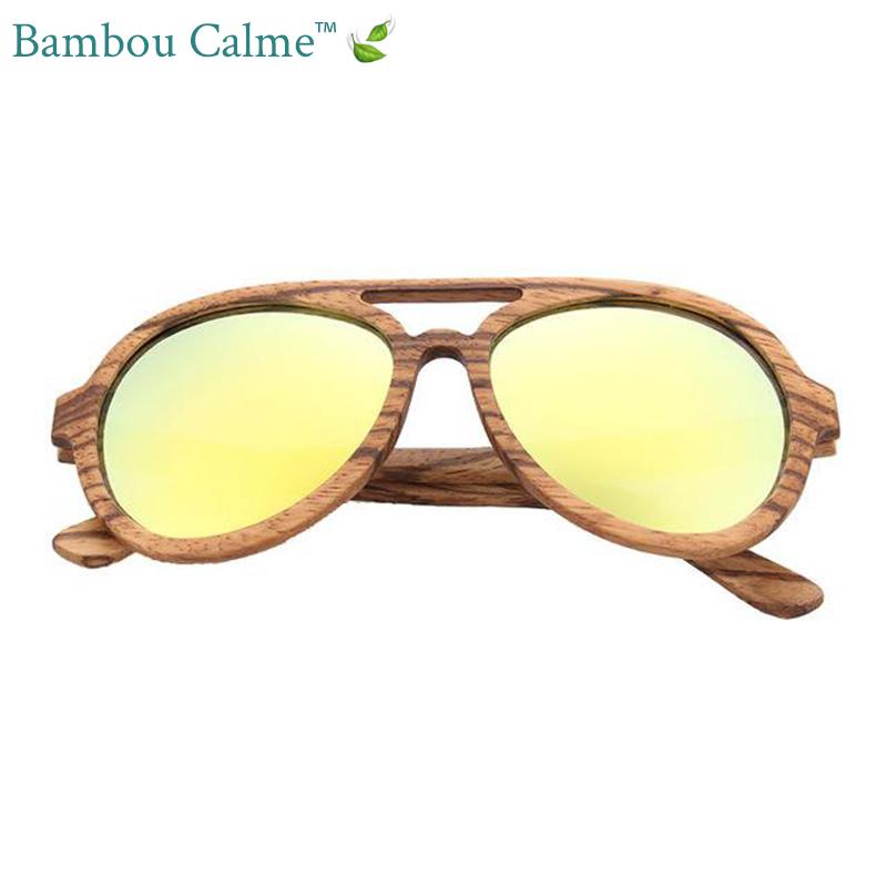 Lunettes de Soleil en Bois Jaunes Stream | Bambou Calme