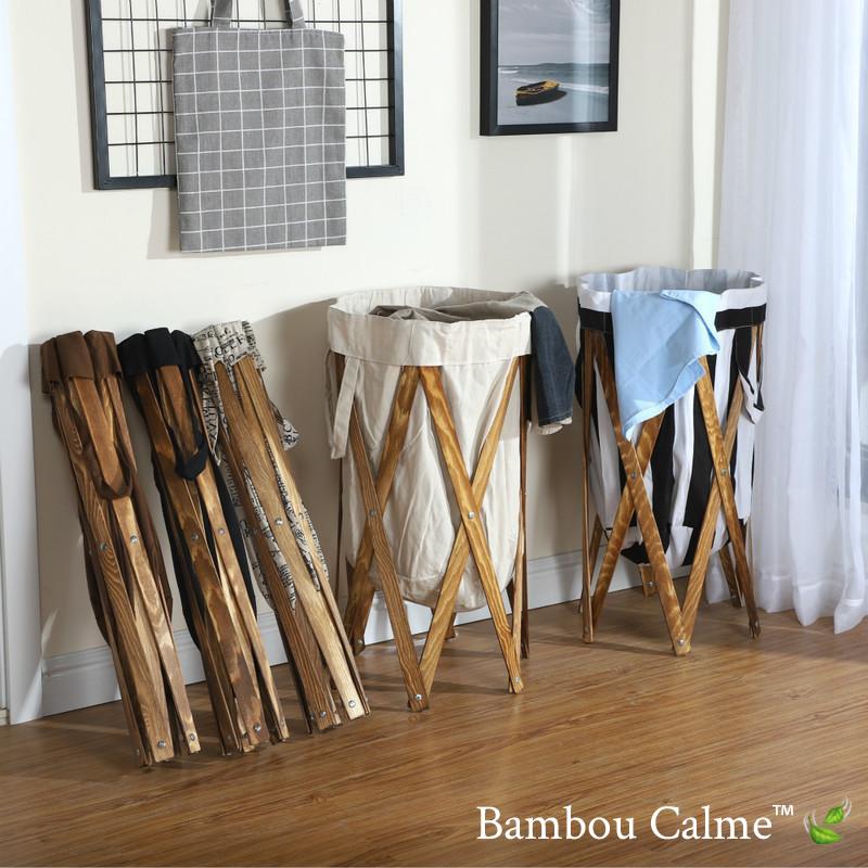 Panier à Linge pliable Petit Soleil en bois BIO | Bambou Calme