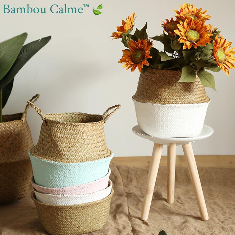 Panier tissé bicolore Passion | Bambou Calme