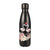 Gourde Inox Flamant Rose Fleurs sur fond Noir Mat