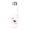 Gourde Inox Flament Rose sur fond Blanc Mat