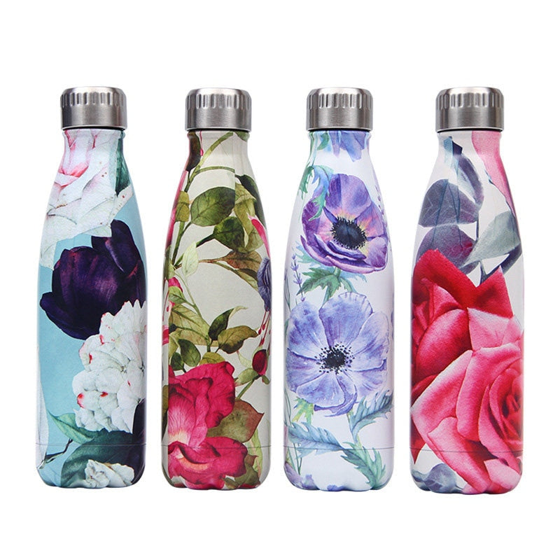 Gourde Inox Peinture Fleurs Peinture Jardin