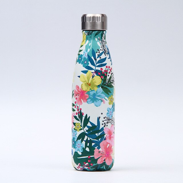 Gourde Inox Fleurs Peinture Jungle Ciel