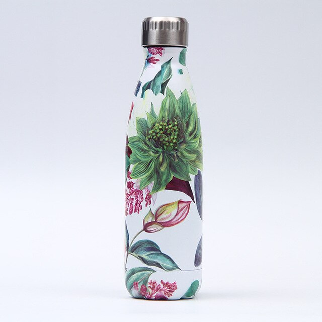 Gourde Inox Fleurs Peinture Jungle Paradis