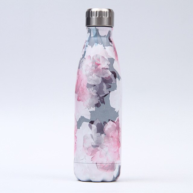 Gourde Inox Peinture Fleurs