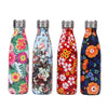 Gourde Inox Peinture Fleurs fond Rouge