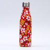 Gourde Inox Peinture Fleurs fond Rouge