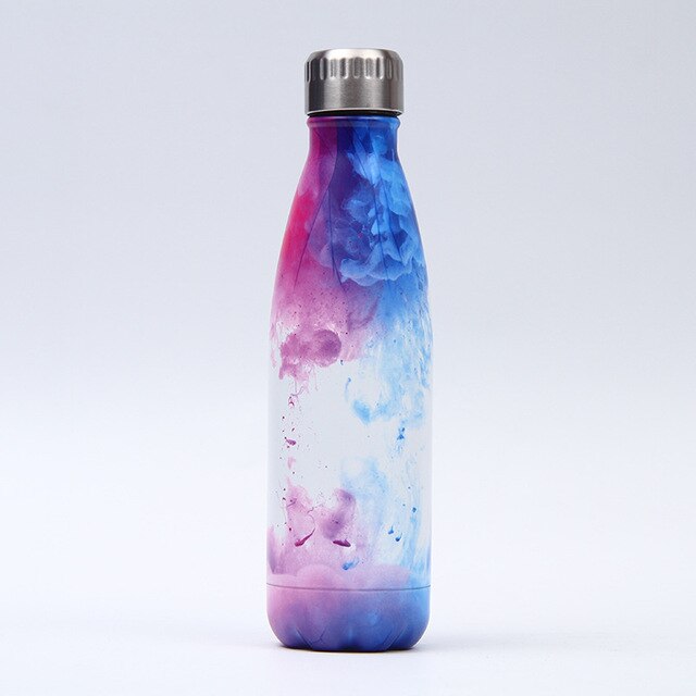 Gourde Inox Photo Cosmos Bleu Rose