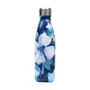 Gourde Inox Fleurs Mariage Bleues Fond Bleu