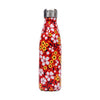 Gourde Inox Flamant Rose Fleurs Fleurs sur fond Rouge