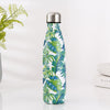 Gourde Inox Ombres Feuilles Palmiers Verts et Bleus