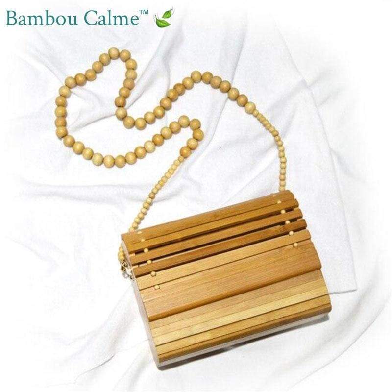 Sac à Main Casier Perlé Nature rétro en Bambou | Bambou Calme