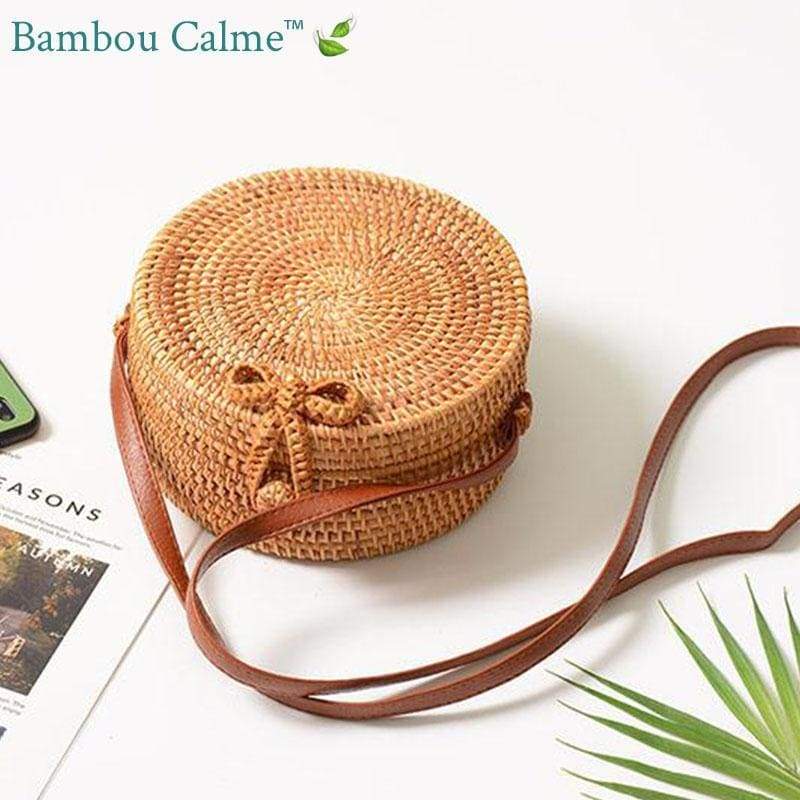 Sac Rond Paille Little Brown | Bambou Calme
