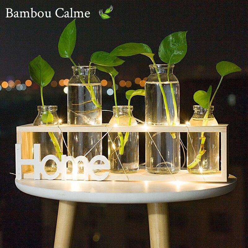 Support en Bois Home avec Vases MiniNord | Bambou Calme